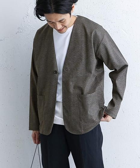 Amazon アーバンリサーチ ドアーズ ジャケット コート ポンチノーカラージャケット メンズ Brown 40 コート ジャケット 通販