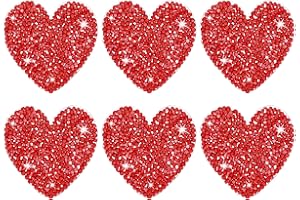 M METERXITY 6-Pack Rhinestone Heart Iron-on Patches 5.5cm Red Adhesive Appliques Rhinestone Glitters Heart Patches for DIY Crafts/Clothing Repairing/Shoes/Bag/Hat
