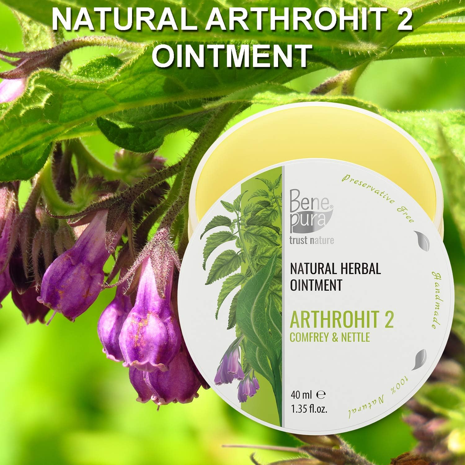 BenePura Arthrohit Comfrey Ointment, Natural Ointment for Joints Stiffness and Swelling with Nettle, 40 ml (Pack of 1) - Image 4