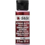 FolkArt Extreme Glitter Acrylic Paint in Assorted Colors (2 oz), 2792, Red