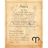 Aries Zodiac Wall Art – 8x10 Unframed Horoscope Print, Celestial Blue Astrology Decor with Vintage Parchment Background – Aries Sign Poster for Bedroom, Dorm, Office – Spiritual Gift for Everyone