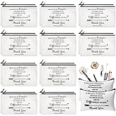 Hillban 20 Pieces Thank You Gift for Women, May You Be Proud of the Work You Do Makeup Bags Appreciation Gift for Coworker Employee Teacher Nurse Volunteer, Inspirational Cosmetic Bag with Zipper