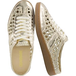 CUSHIONAIRE Buffy Woven Slip On Backless Sneaker Mules for Women