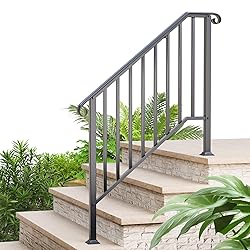 4 Step Handrails for Outdoor Steps, Fit 3 or 4