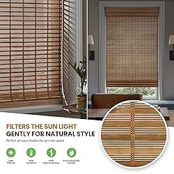 LazBlinds Cordless Bamboo Roman Shades, Light