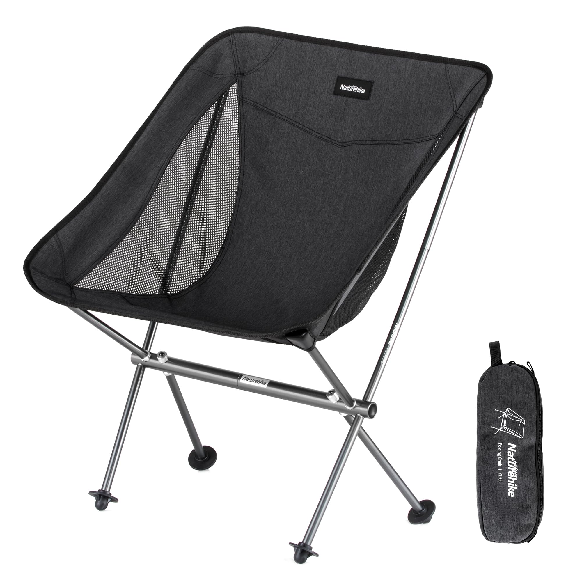 Naturehike YL05 Camping Chair, Lightweight Folding Compact Camp Chair, Fishing Chair, Garden Chair with Carry Bag Portable Chair for Outdoor,Adults,Picnic,Beach 330lbs Capacity