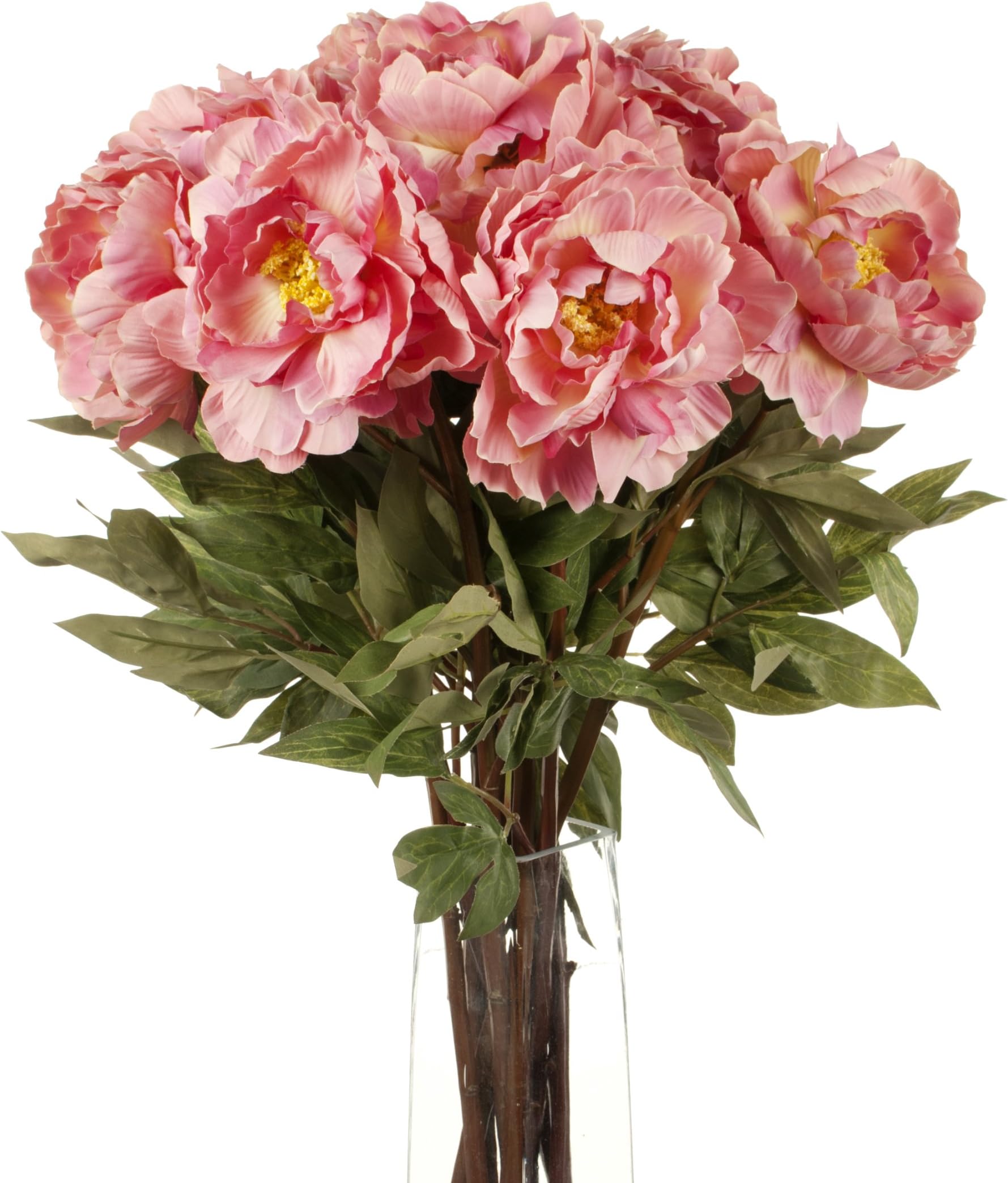 Floral Elegance Artificial 78cm Single Stem Pink Peonies x 12 - Artificial Luxury Silk Flower Range