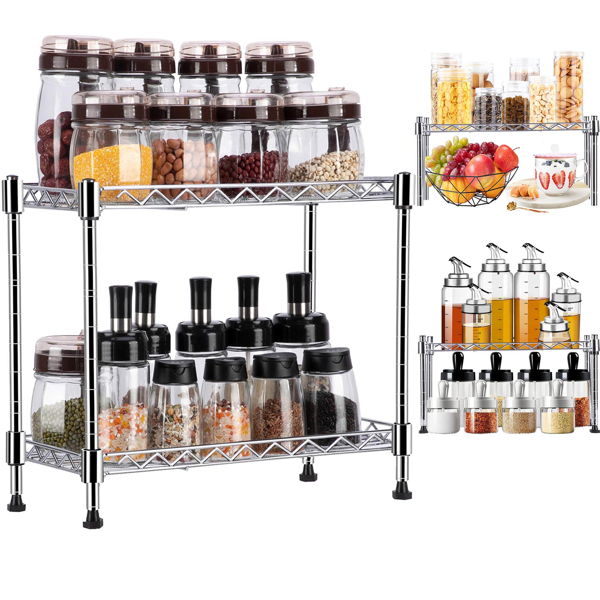 Buy Spice Rack Organizer for 2 Tier,Separable into Two
