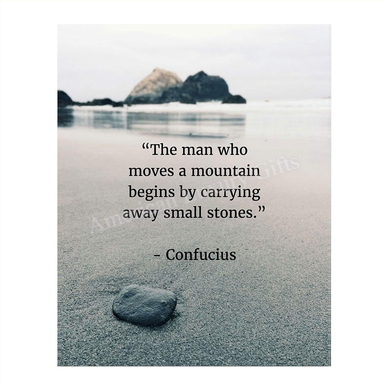 Amazon Com Confucius Quotes Art Move A Mountain 8 X 10 Inspirational Wall Art Ready To Frame Motivational Wall Decor Ideal For Home Office Study Makes A Perfect Gift Of Encouragement For Friends Graduates Handmade