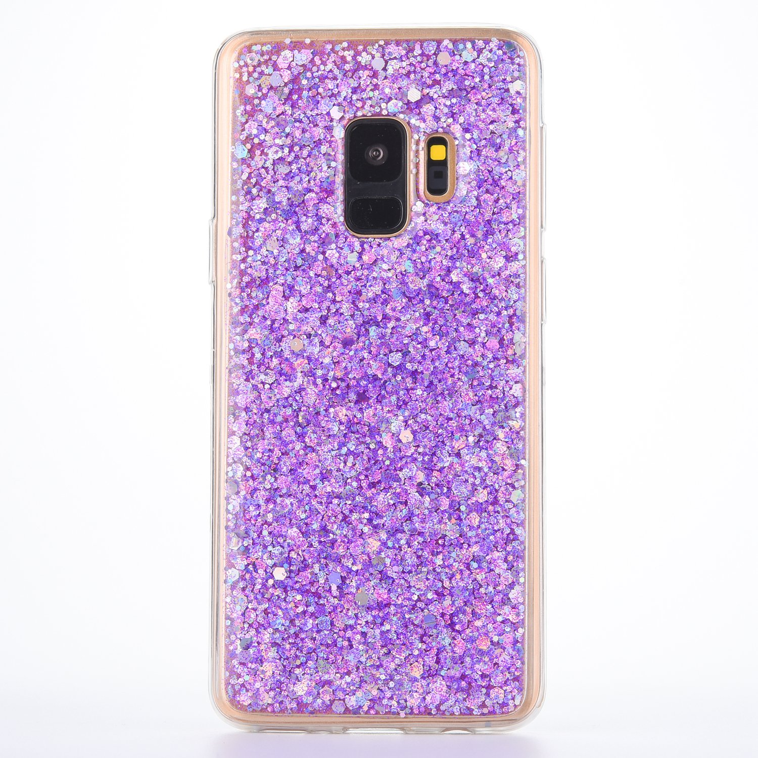 Mo-Beauty For Galaxy S9 Plus Case [with HD Screen Protector], Bling Shiny Sparkle Glitter Soft Flexible TPU Case Cover for Samsung Galaxy S9 Plus (Purpl) Purple — image 1