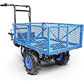 Landworks Utility Cart Hand Truck Power Wagon Super Duty Electric 48V DC 500W AGM Battery 500LBS & 1000LBS+ Load/Hauling Cap 