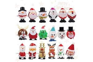 POZZOLANAS 18 Pcs Wind Up Toys for Kids Christmas Stocking Stuffers, Jumping and Walking Clockwork Toys for Christmas Party Favors Supplies Gift Goody Bag Filler, Mini Christmas Toy for Kids Boys Girls Toddlers