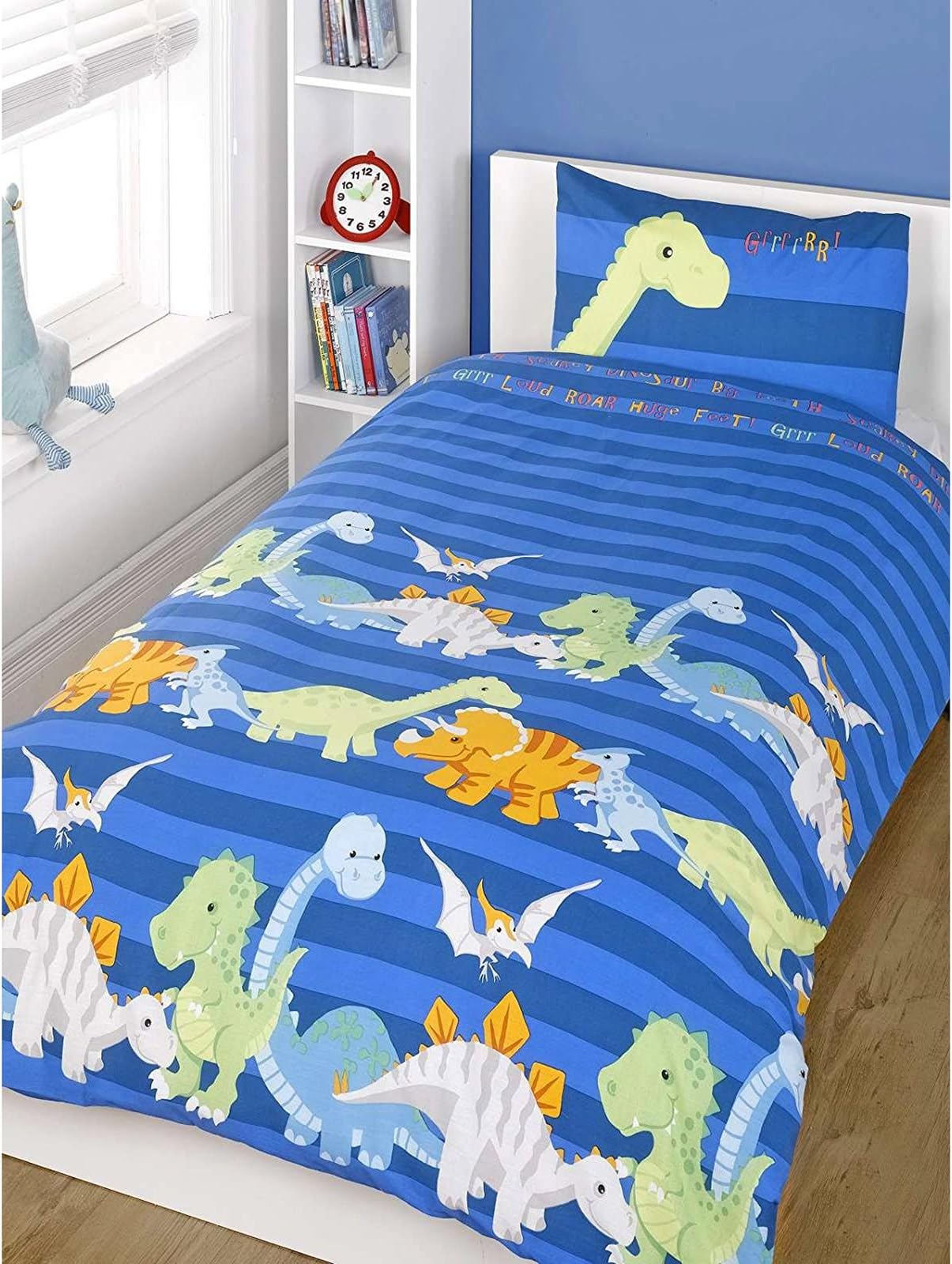 Just ContempoKids Dinosaur Duvet Cover Set, Single, Blue