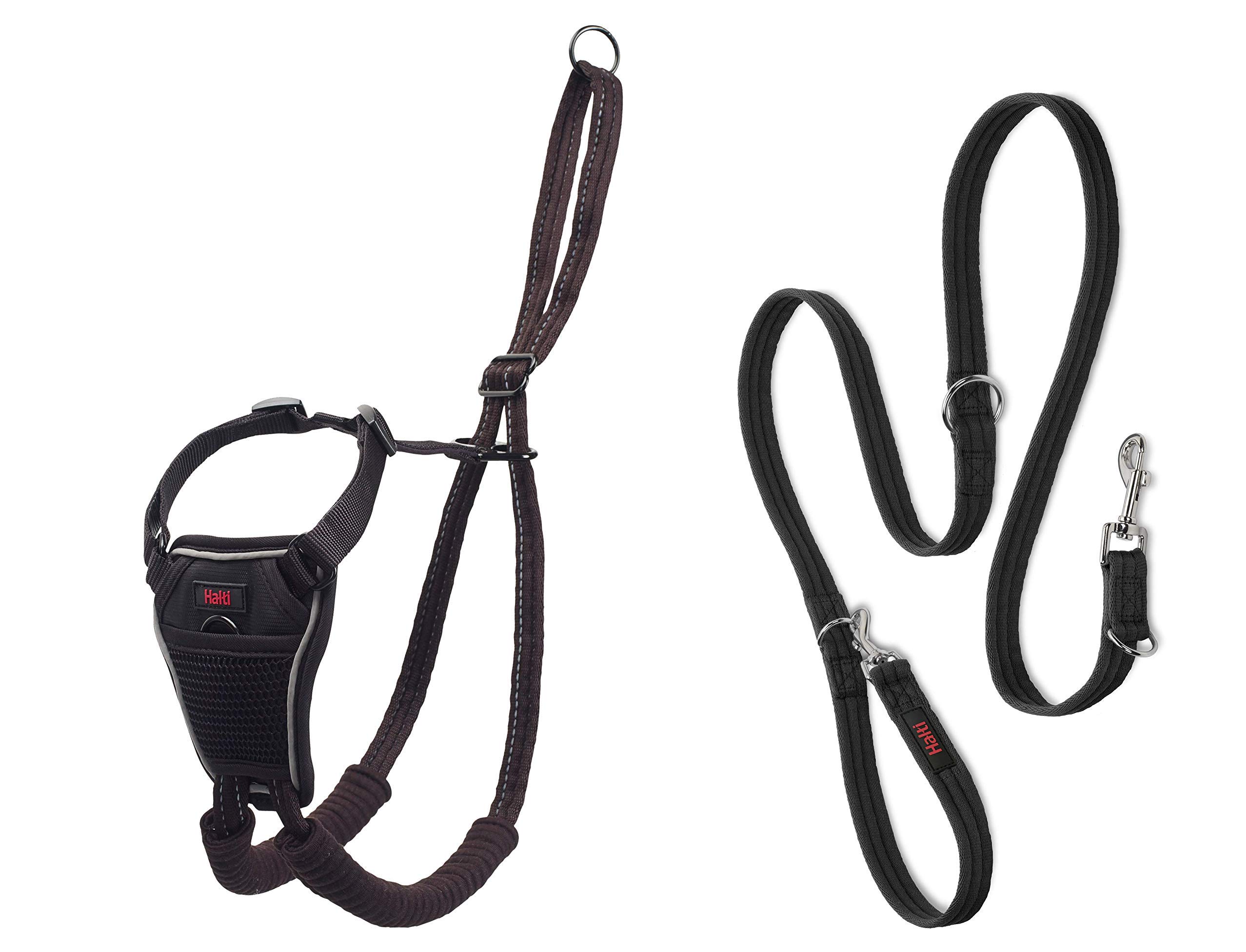 Halti No Pull Harness Size Large & Halti Training Leash Size Large, Black Combination Pack - Stop Your Dog Pulling on the Leash. Adjustable, Lightweight and Easy to Use. Suitable for Large Dogs