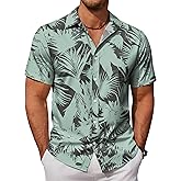 COOFANDY Hawaiian Shirt for Men Tropical Shirts Short Sleeve Button Down Beach Shirt Resort Wear