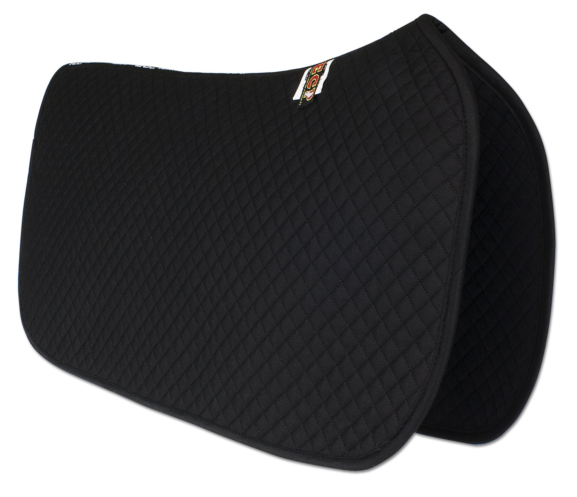 ECP Equine Comfort Products All Purpose Diamond Quilted Western Saddle Pad for Injury Prevention, Breathable, Hypoallergenic, Shock-Absorbing Cushion for Horse Comfort, Black