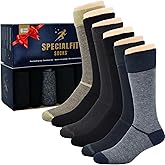 Diabetic Socks for men, Soft and Comfortable, Non binding cotton socks, Stretchy - Premium Diabetes care, Size 11-15,6 pairs