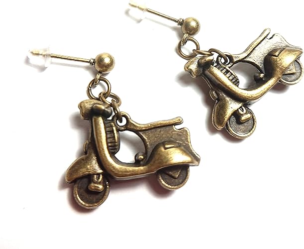 Amazon Co Jp H1576 Shout Rue アンティーク風 ベスパ バイク型 ピアス キャッチ式ピアス両耳 2個 ヴィンテージ風 レトロ調 ジュエリー