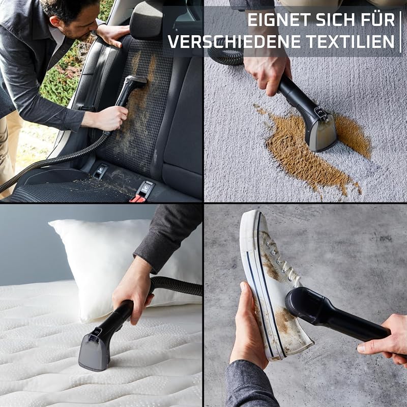 Clean It Fleckenreiniger, tragbarer Teppichreiniger, schnelle und einfache Reinigung, abnehmbarer 2.3-Liter-Tank, wechselbare Reinigungsköpfe, 750 Watt, Grün, Schwarz, IN5020F0