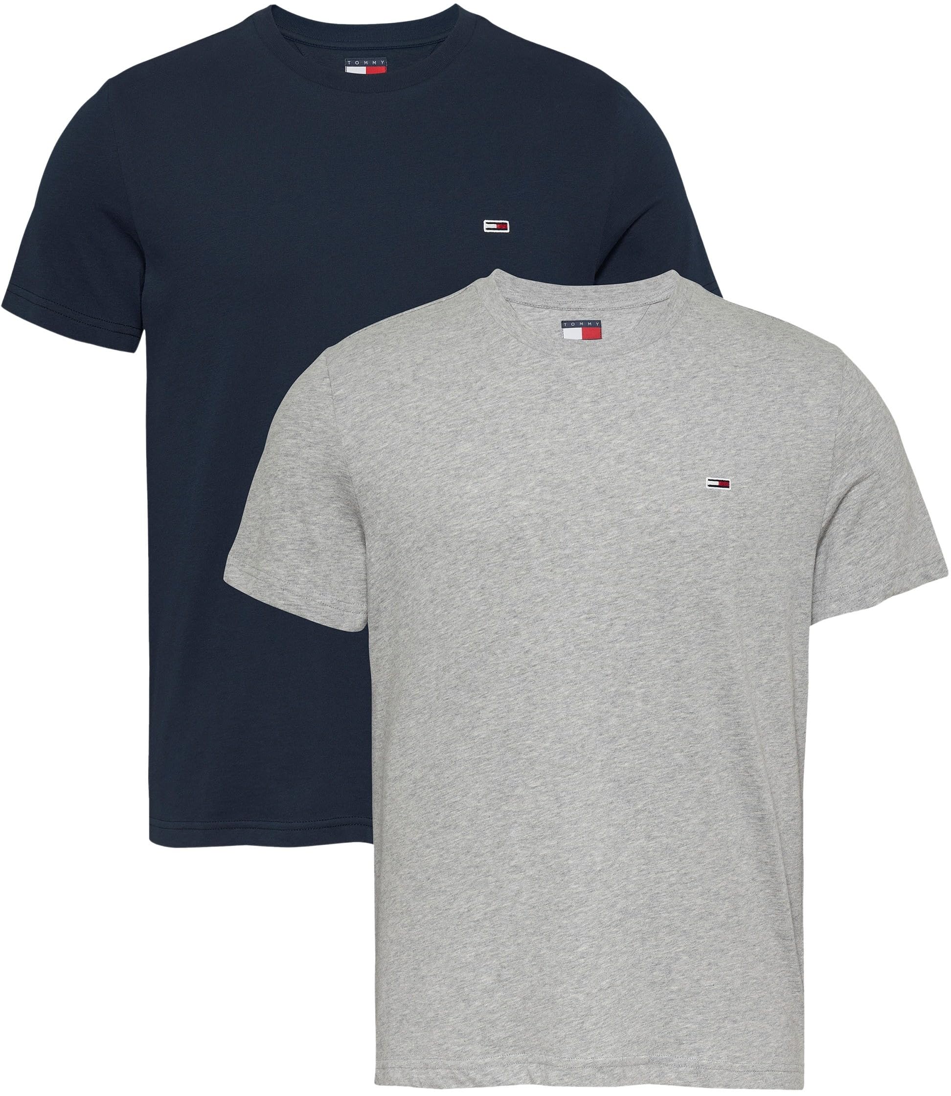 Tommy Jeans Herren TJM Xslim 2pack Jersey Tee EXT Dm0dm20687, Multi (Grey Htr/Dark Night Navy), L
