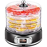 VIVOHOME Electric 400W 5 Trays Round Food Dehydrator Machine with Digital Timer and Temperature Control for Fruit Vegetable M