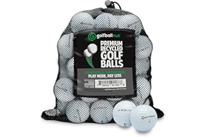 GolfBall Nut - Recycled Taylormade TP5X Golf Balls – Premium Performance Used Golf Balls Bulk Near Mint 4A Quality – Includes Mesh Bag – (24-48)-Pack, White