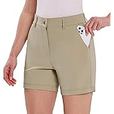 LastFor1 Women's 5" Golf Shorts with Pockets Quick Dry Stretch Athletic Hiking Shorts Casual Summer Outdoor Work Shorts