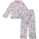 Hello Kitty Girls Pajama Set - 2 Piece Cozy Girls Pjs Button Down Long Sleeve & Pants For Kids - Official Product
