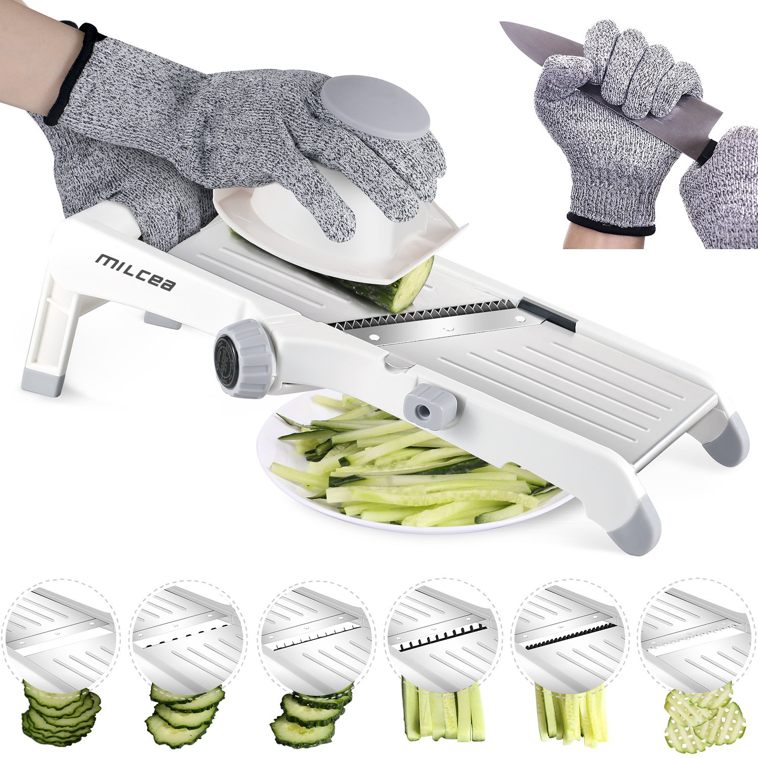 Mandolin Slicer,MILcea Upgraded Stainless Steel Mandoline Slicer