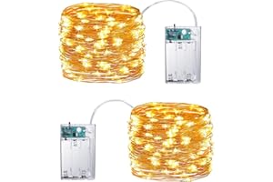 Joomer Battery String Lights, 2PACK Total 32FT 100 LED Battery Operated String Light, Twinkle Fairy Lights with Timer for Home, Garden, Store, Party, Holiday, Indoor Decor (Warm White)