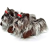 Onmygogo Fuzzy Winter Animal Dog House Slippers for Men and Women