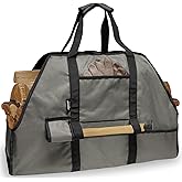 Joroamp Firewood Carrier with Handles, Large Canvas Wood Carrier for Firewood Tote, Sturdy Fireplace Wood Stove Accessories, for Carrying Log at Indoor or Outdoor, Camping Storage Holder Bag
