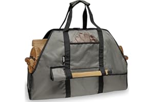 Joroamp Firewood Carrier with Handles, Large Canvas Wood Carrier for Firewood Tote, Sturdy Fireplace Wood Stove Accessories, for Carrying Log at Indoor or Outdoor, Camping Storage Holder Bag