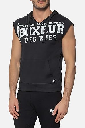 sleeveless black hoodie
