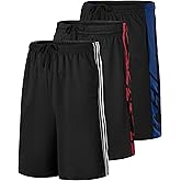 Real Essentials 3 Pack: Men’s 9" Mesh Basketball Shorts | Long Athletic Performance Gym Short with Pockets (S-3X)