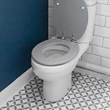 Harbour Housewares Soft Close Toilet Seat Grey Oval Wooden Hygienic MDF Hinges view 6