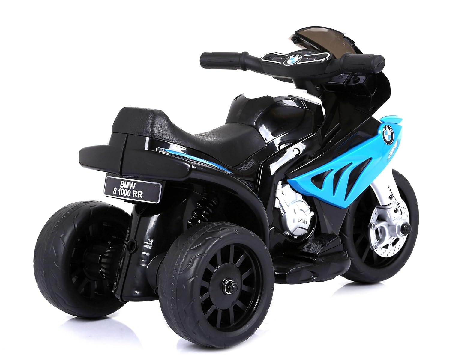 3 Ruedas RIRICAR BMW S 1000 RR Triciclo eléctrico 1x Motor Azul batería de 6V con Licencia Motocicleta con batería Vehículos eléctricos