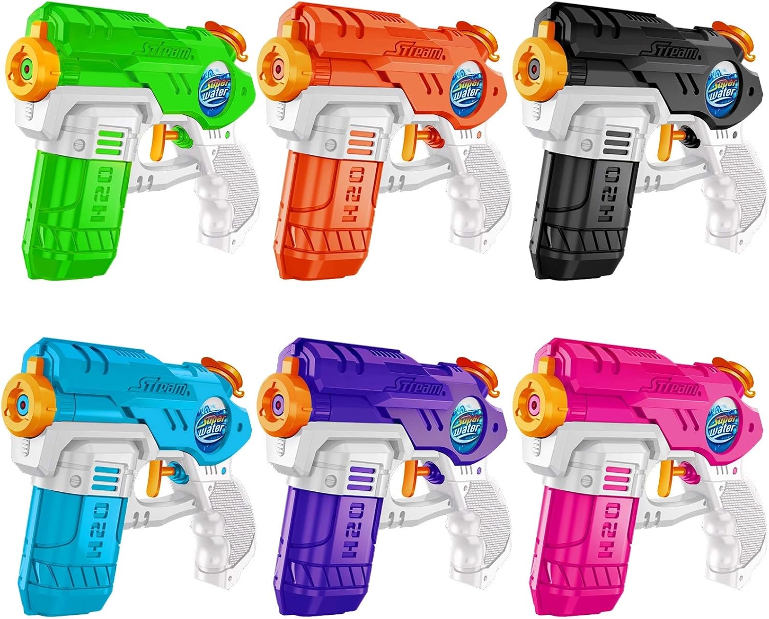Water Guns for Kids 6 Pack Squirt Guns Water Soaker Blaster 220CC Capacity 15-20 Feet Shooting Range Water Gun for Boys Girls Toddlers Swimming Pool Beach Toys Water Fighting Toys: Toys & Games