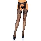 Leg Avenue Women's Fishnet Stockings With Attached Garter Belt