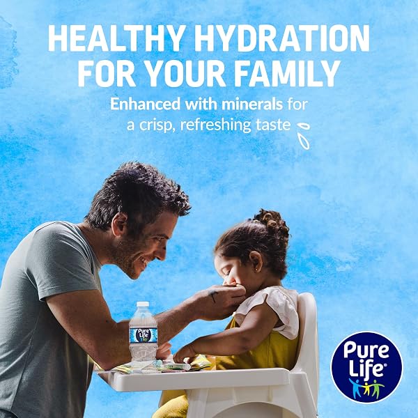 PURE LIFE PURIFIED WATER BOTTLES, 15 PACK – STILL BOTTLED WATER ENHANCED WITH MINERALS FOR A CRISP TASTE, PLASTIC BOTTLES – 16.9 FL OZ