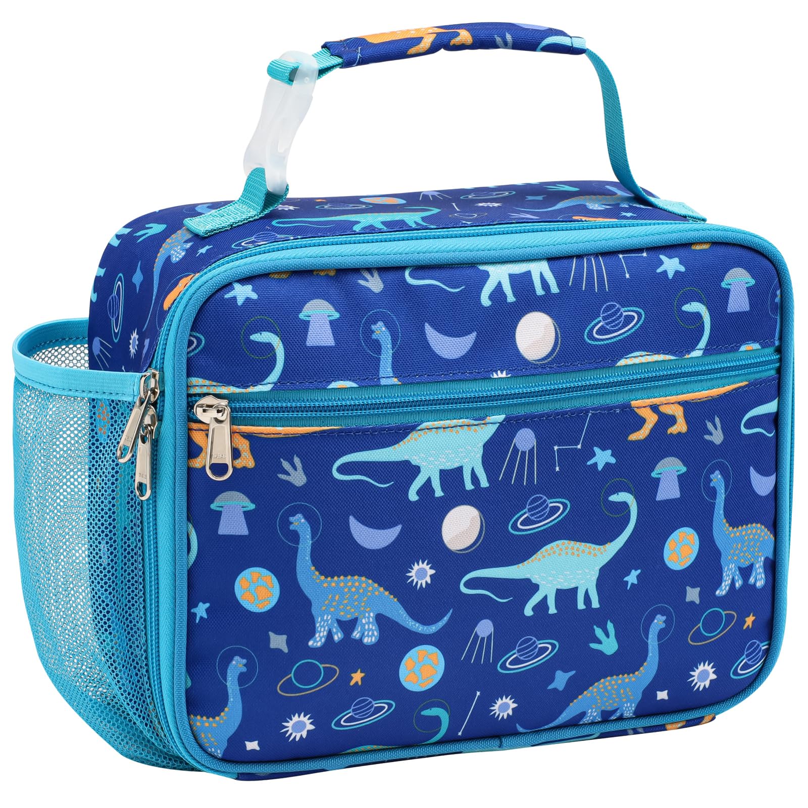 Bagseri Kids Lunch Bag Boys - Insulated Kids Lunch Bag Girls Reusable Leak-Proof and Toddler Lunch Box for Daycare and School, Blue Space Dinosaur