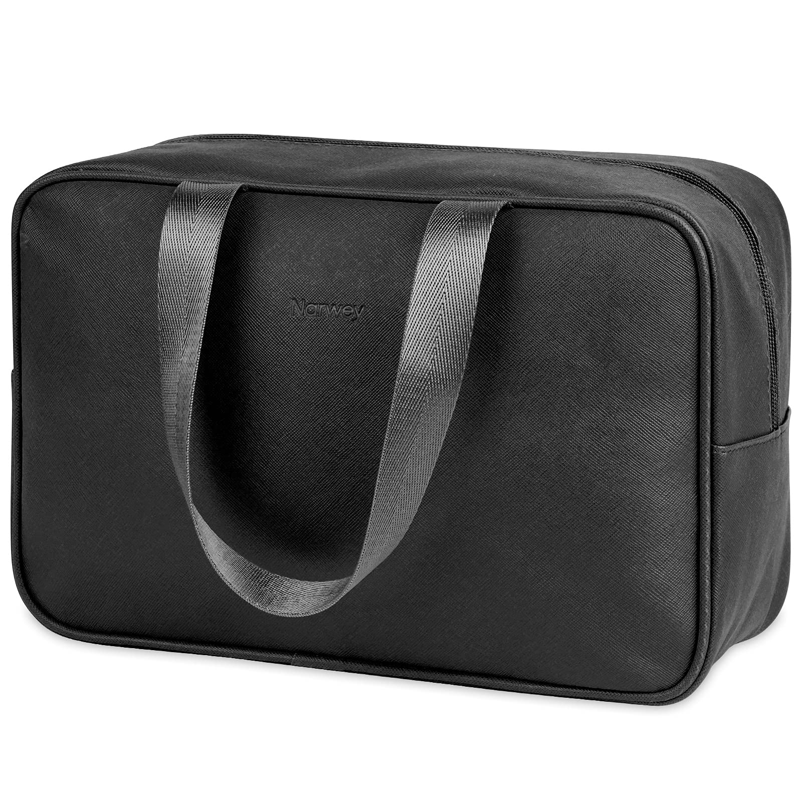 Narwey Toiletry Bag, Large Toiletry Bags for Women, Full Size Wash Bag Women, Large Makeup Bag with Handles, Portable Toiletries Bag for Travel, Make up Cosmetic Organizer for Essentials (Black)