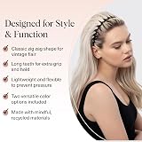 Kitsch Zig Zag Headbands Women 2pcs Black & Tortoise Recycled Plastic view 4