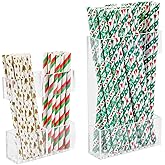 2 PACK Small Acrylic Straw Holder for Cabinet Doors，Straw Organizer Storage with Most Sizes，Multi-Function Kitchen Accessories Container with Adhesive Round Pads(Transparent)