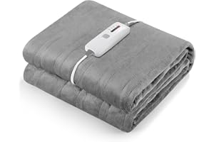 CURECURE Electric Heated Blanket Twin Size 62" x 84", Fast Heating and Overheating Protection Electric Blanket for Home Use with 4 Heating Settings & 10 Hours Auto Shut Off