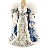14" Inch Standing Brilliant Blue Angel Christmas Tree Topper or Table Top 514209Z
