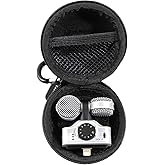 CASEMATIX Clip-on Phone Microphones Travel Case Compatible with Zoom iQ7, iQ6, Mounted Zoom XYH5 Stereo Microphone Capsule an