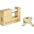 Master Lock 605DAT Shackle 15/16" Length x 7/16" Inner Width, 2" Body Width, Solid Brass Coupler Lock, Gold, 1 Count