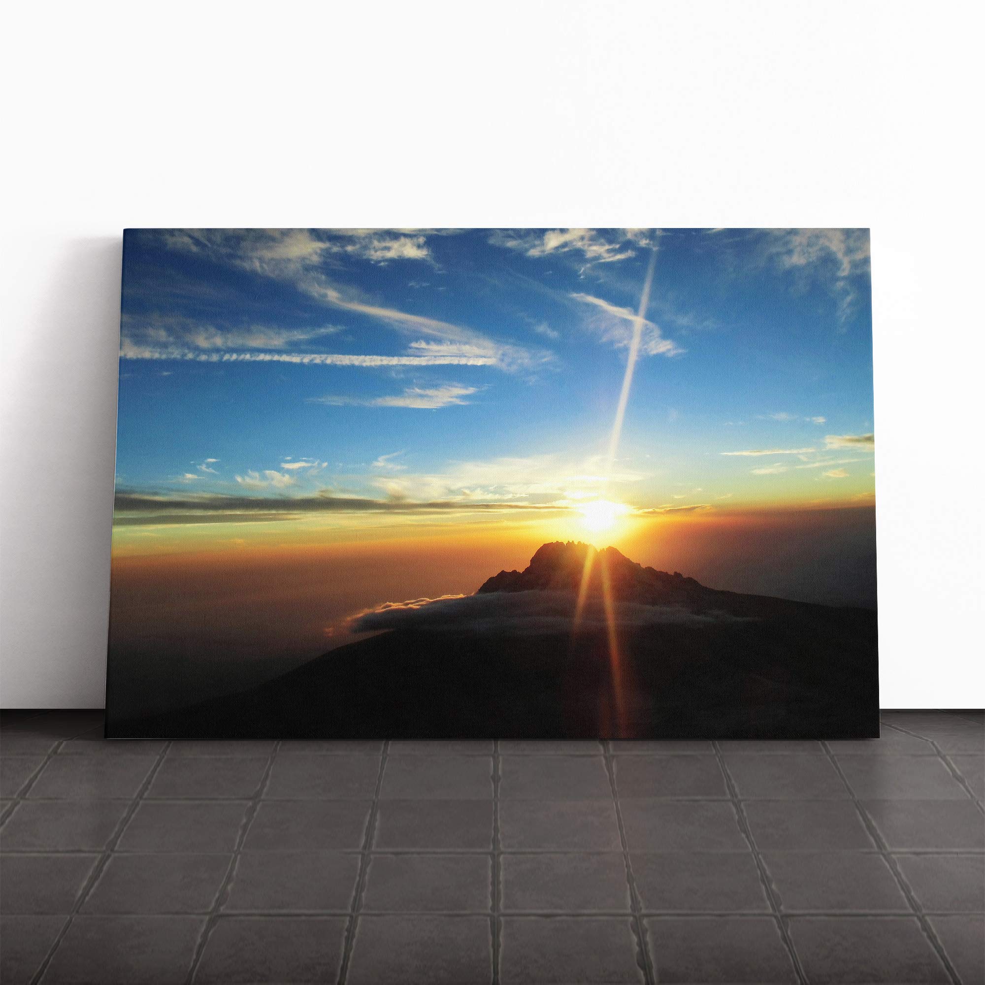 Landscape Kilimanjaro Mountain Vol.3 Canvas Print | Gallery Wrapped 30mm Frame Wall Art | 20x14 inches | Ready to Hang | Modern Landscape Picture | Living Room Bedroom Lounge Office