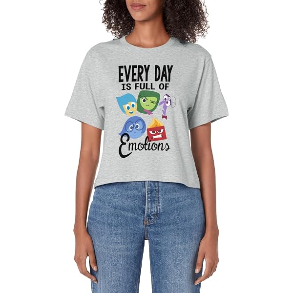 Pixar Inside Out 'Feels' Women's Racerback Tank Top - White Heather Relaxed Fit (Small) - View #9